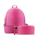 OS1062 Ostrich Crocodile Backpack and Wallet Set - MiMi Wholesale