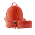 OS1062 Ostrich Crocodile Backpack and Wallet Set - MiMi Wholesale