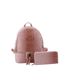 OS1062 Ostrich Crocodile Backpack and Wallet Set - MiMi Wholesale