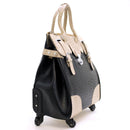 OS2668FW Four Wheel Two Tone Ostrich Rolling Luggage Bag - MiMi Wholesale