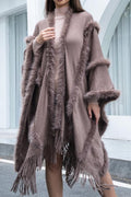 P6159 Double layer faux Fur Shawl - MiMi Wholesale