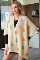 P6208 Flower Print Knit Kimono - MiMi Wholesale