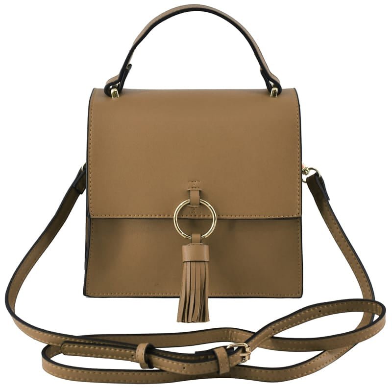 PB704 Fashion Ring Tassel Flap Crossbody Satchel Bag - MiMi Wholesale