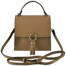 PB704 Fashion Ring Tassel Flap Crossbody Satchel Bag - MiMi Wholesale