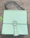 PB704 Fashion Ring Tassel Flap Crossbody Satchel Bag - MiMi Wholesale