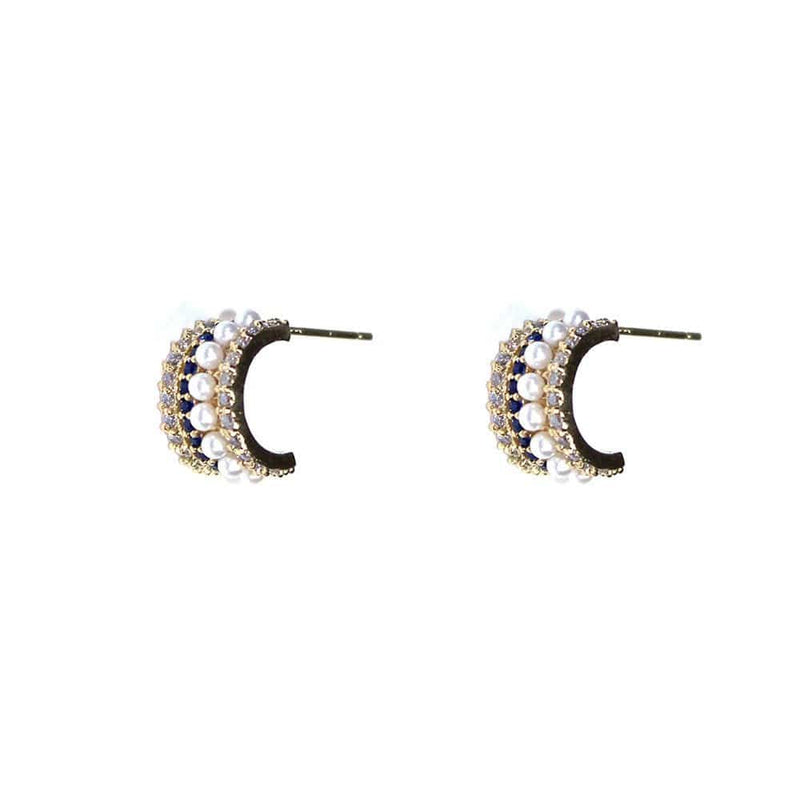 PE1005 Mixed Encrusted Post Earrings - MiMi Wholesale