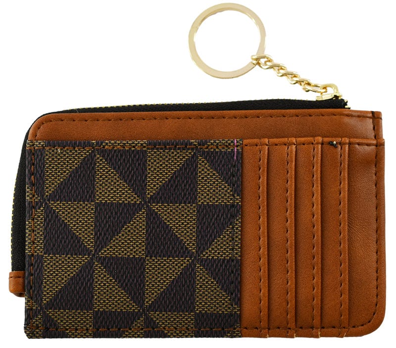 PM003 Two Tone Triangle Pattern Cardholder - MiMi Wholesale
