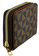 PM025 Two Tone Triangle Pattern Accordion Bi - fold Wallet - MiMi Wholesale