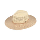 PNC0006 Two - Tone Open Crochet Sun Hat - MiMi Wholesale