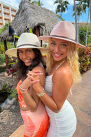 PNH0044 Charlie Two Tone Leather Cord Straw Panama Hat - MiMi Wholesale