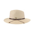 PNH0044 Charlie Two Tone Leather Cord Straw Panama Hat - MiMi Wholesale