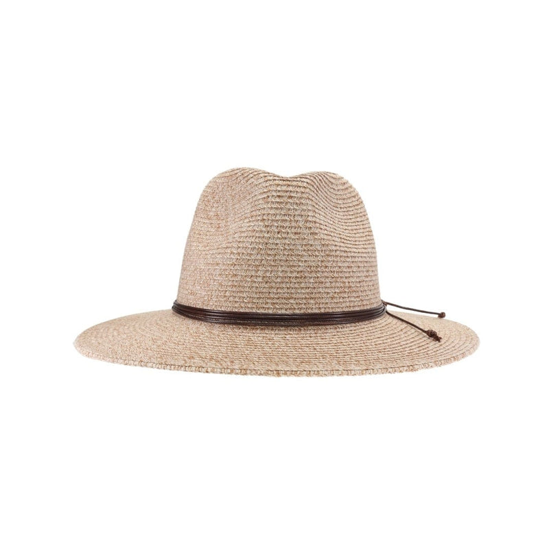 PNH0044 Charlie Two Tone Leather Cord Straw Panama Hat - MiMi Wholesale