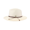 PNH0044 Charlie Two Tone Leather Cord Straw Panama Hat - MiMi Wholesale