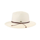 PNH0044 Charlie Two Tone Leather Cord Straw Panama Hat - MiMi Wholesale