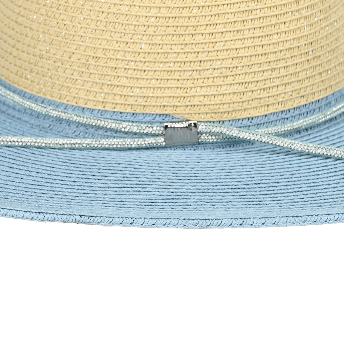 PNH0048 Two Tone Panama Hat With Rhinestone Band - MiMi Wholesale