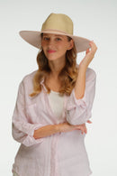 PNH0048 Two Tone Panama Hat With Rhinestone Band - MiMi Wholesale