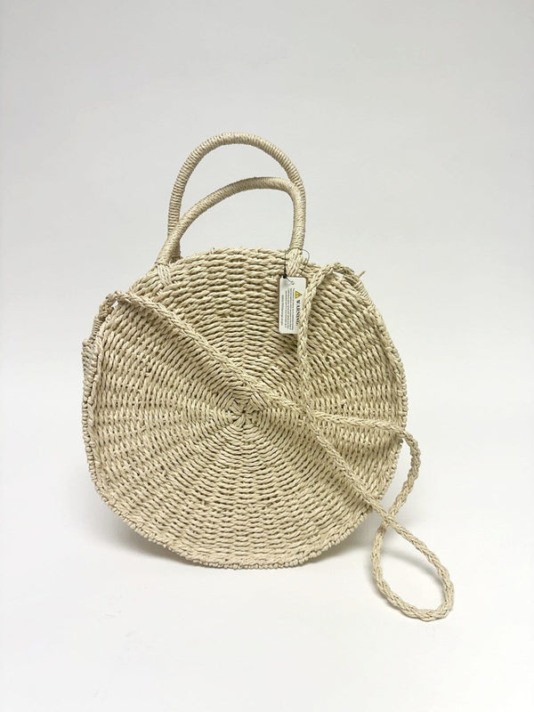 PP6798 Round Rattan Crossbody Bag - MiMi Wholesale