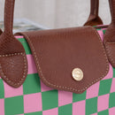 PP782 Amber Fashion Print Nylon Double Handle Crossbody Bag - MiMi Wholesale
