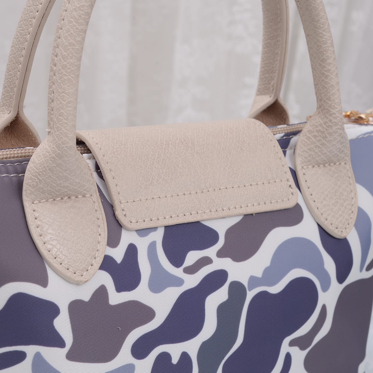 PP782 Amber Fashion Print Nylon Double Handle Crossbody Bag - MiMi Wholesale