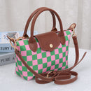 PP782 Amber Fashion Print Nylon Double Handle Crossbody Bag - MiMi Wholesale