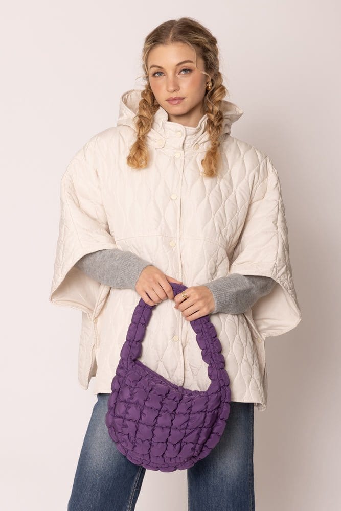 QBS320124 Nelly Small Quilted Puffer Tote Bag - MiMi Wholesale