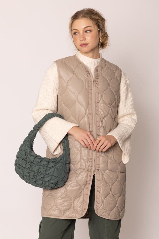 QBS320124 Nelly Small Quilted Puffer Tote Bag - MiMi Wholesale
