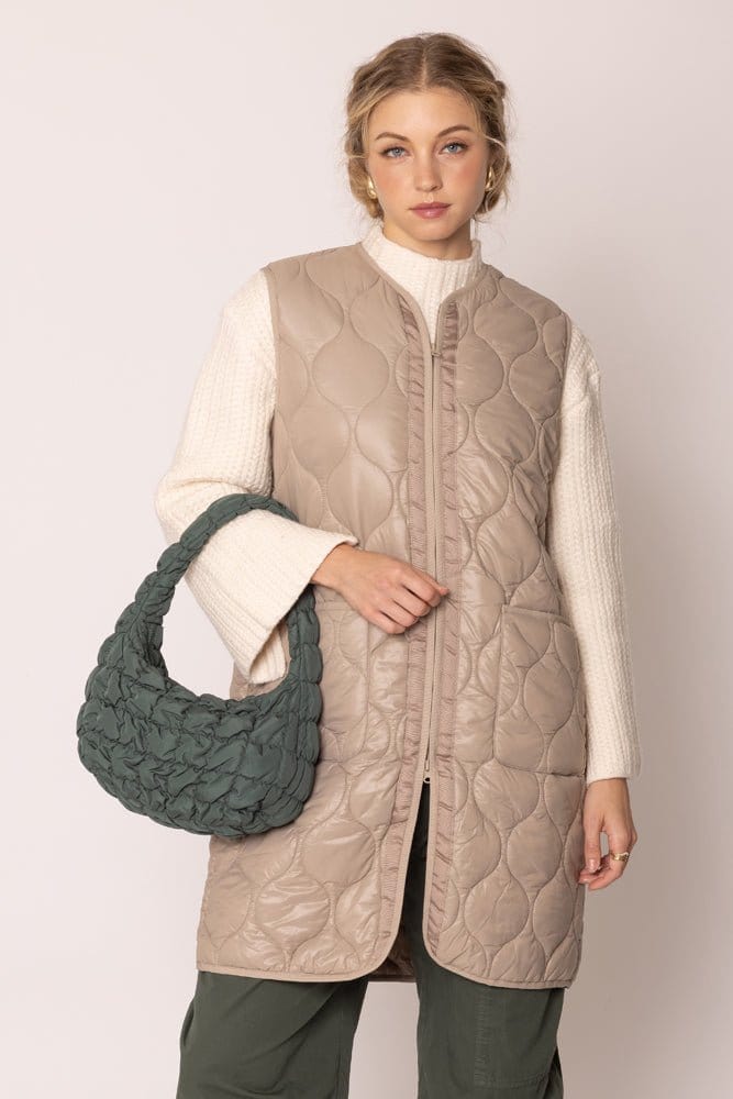 QBS320124 Nelly Small Quilted Puffer Tote Bag - MiMi Wholesale