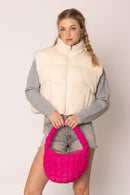 QBS320124 Nelly Small Quilted Puffer Tote Bag - MiMi Wholesale