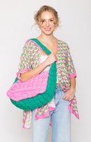 QBS320125 Cora Quilted Puffer Tote - MiMi Wholesale