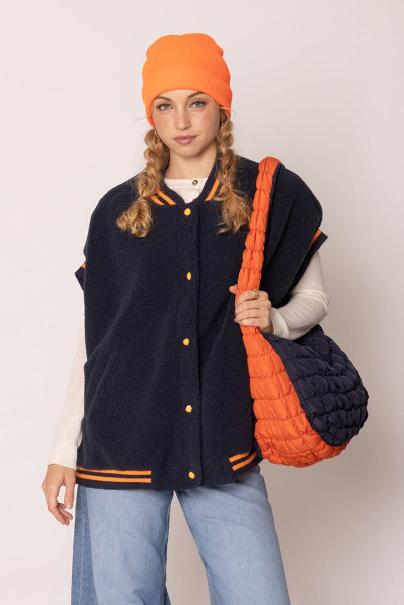 QBS420003 College Colors Large Quilted Puffer Bag - MiMi Wholesale