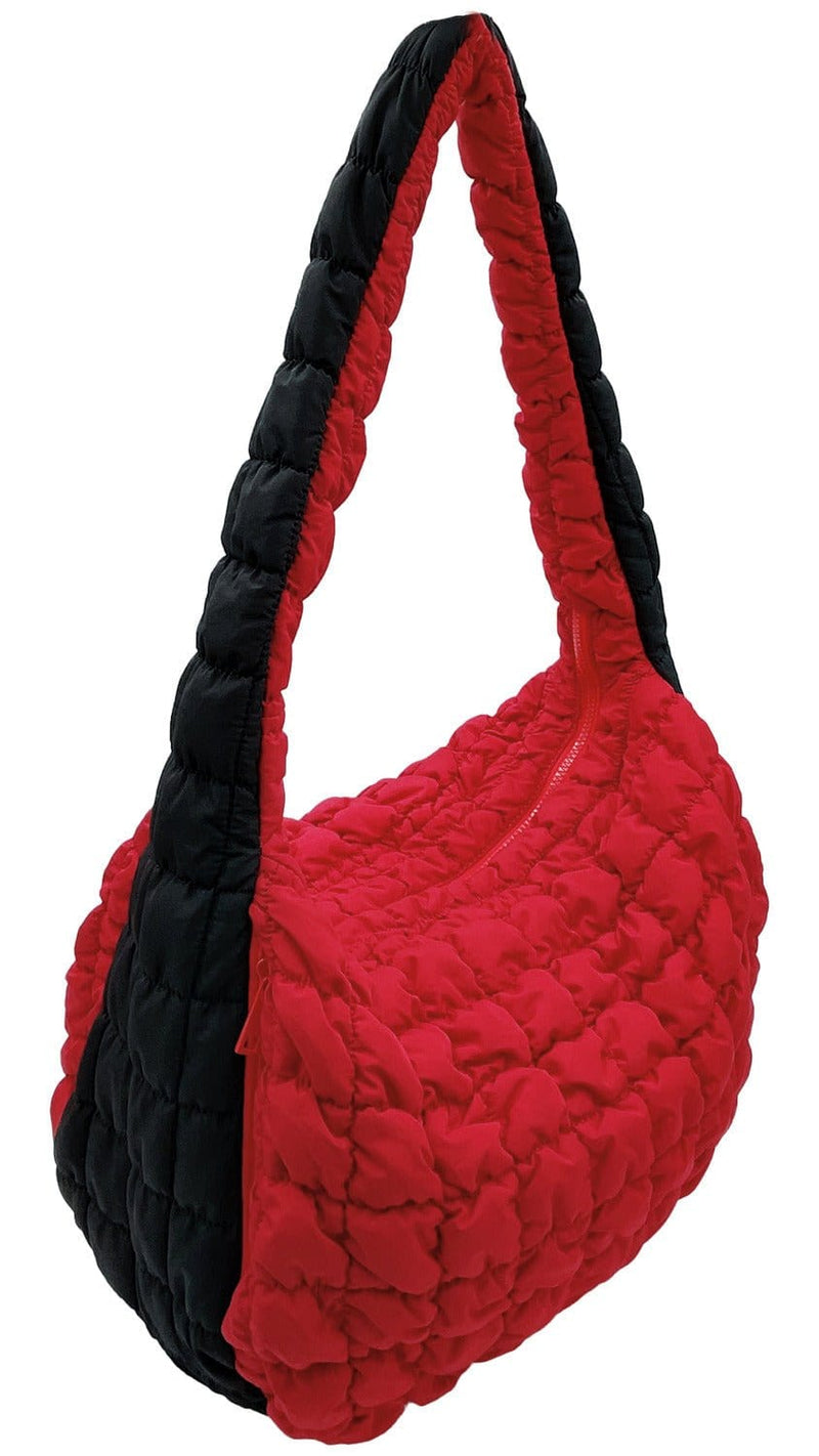 QBS420003 College Colors Large Quilted Puffer Bag - MiMi Wholesale