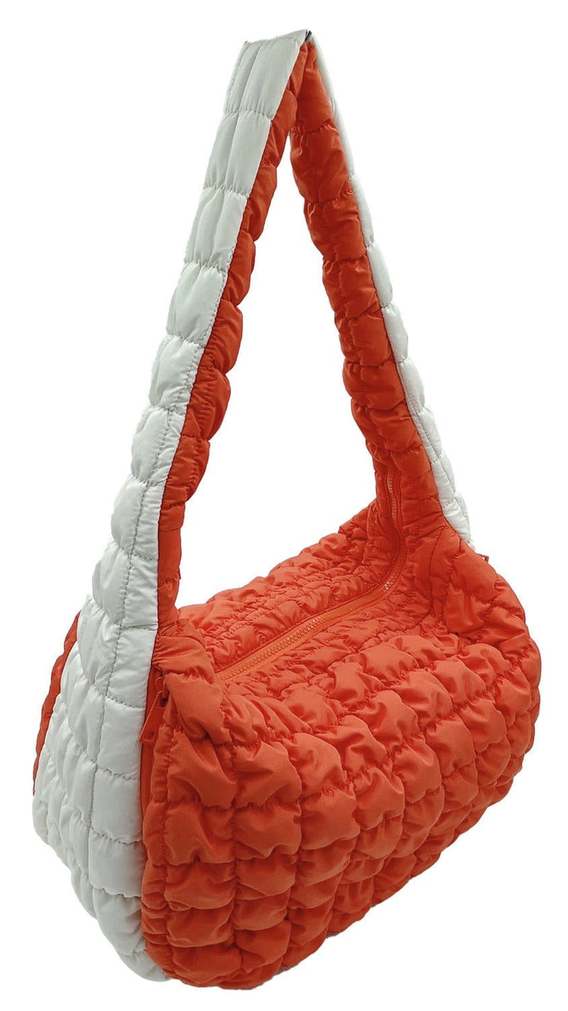 QBS420003 College Colors Large Quilted Puffer Bag - MiMi Wholesale