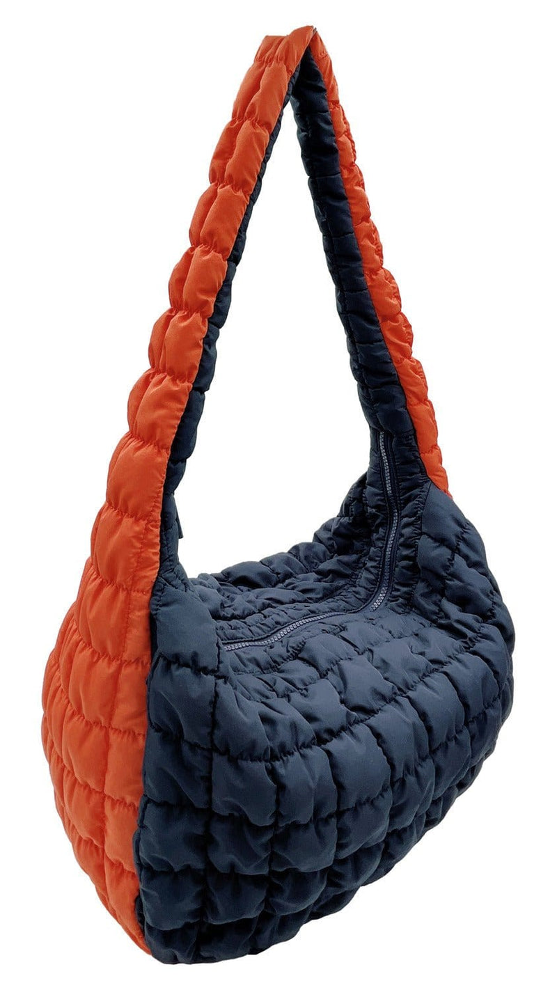 QBS420003 College Colors Large Quilted Puffer Bag - MiMi Wholesale