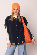 QBS420003 College Colors Large Quilted Puffer Bag - MiMi Wholesale