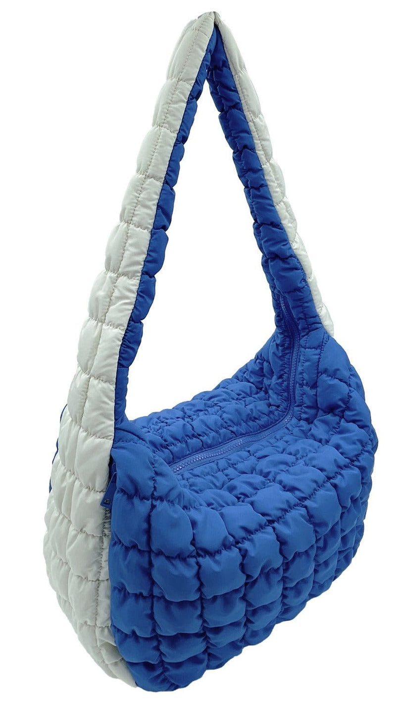 QBS420003 College Colors Large Quilted Puffer Bag - MiMi Wholesale