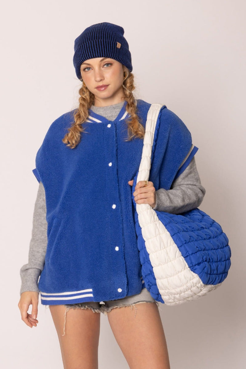 QBS420003 College Colors Large Quilted Puffer Bag - MiMi Wholesale