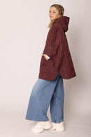 QCM420014 Quilted Puffer Zip Poncho - MiMi Wholesale