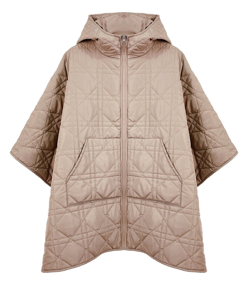 QCM420014 Quilted Puffer Zip Poncho - MiMi Wholesale