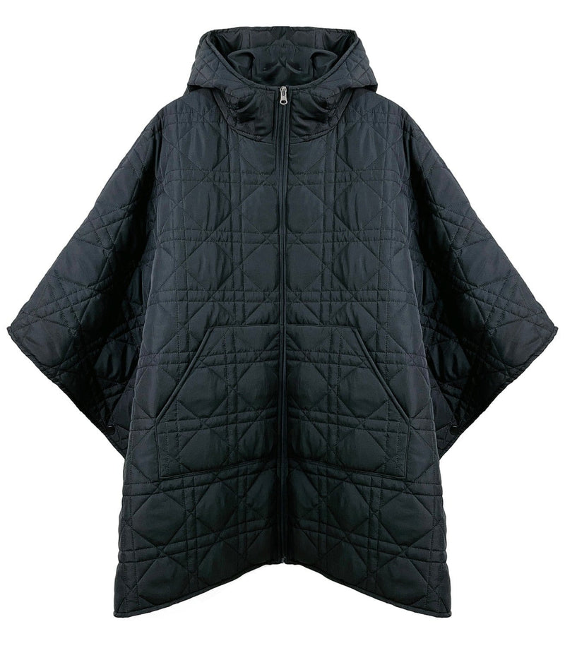 QCM420014 Quilted Puffer Zip Poncho - MiMi Wholesale