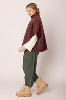 QCP420015 Quarter Zip Quilted Puffer Poncho - MiMi Wholesale