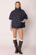 QCP420015 Quarter Zip Quilted Puffer Poncho - MiMi Wholesale