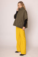 QCP420015 Quarter Zip Quilted Puffer Poncho - MiMi Wholesale