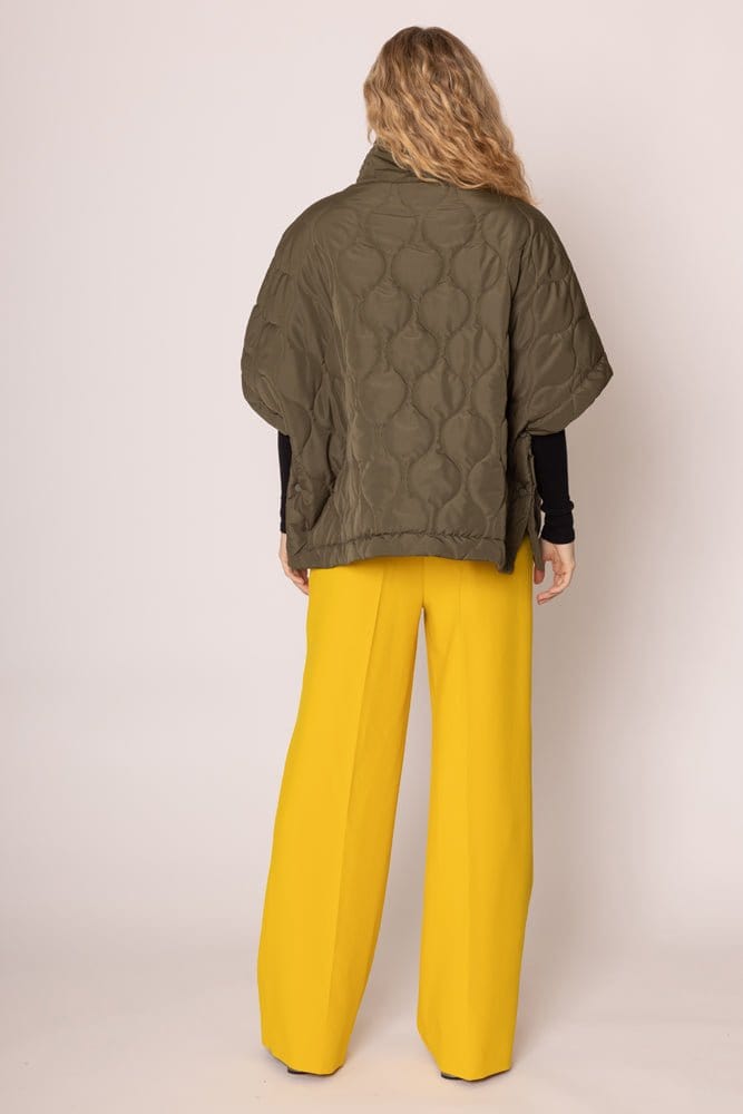 QCP420015 Quarter Zip Quilted Puffer Poncho - MiMi Wholesale