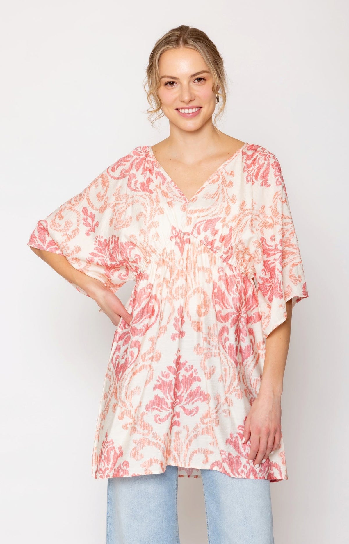 QLD510120 Amira Patterened Dress/Cover Up - MiMi Wholesale