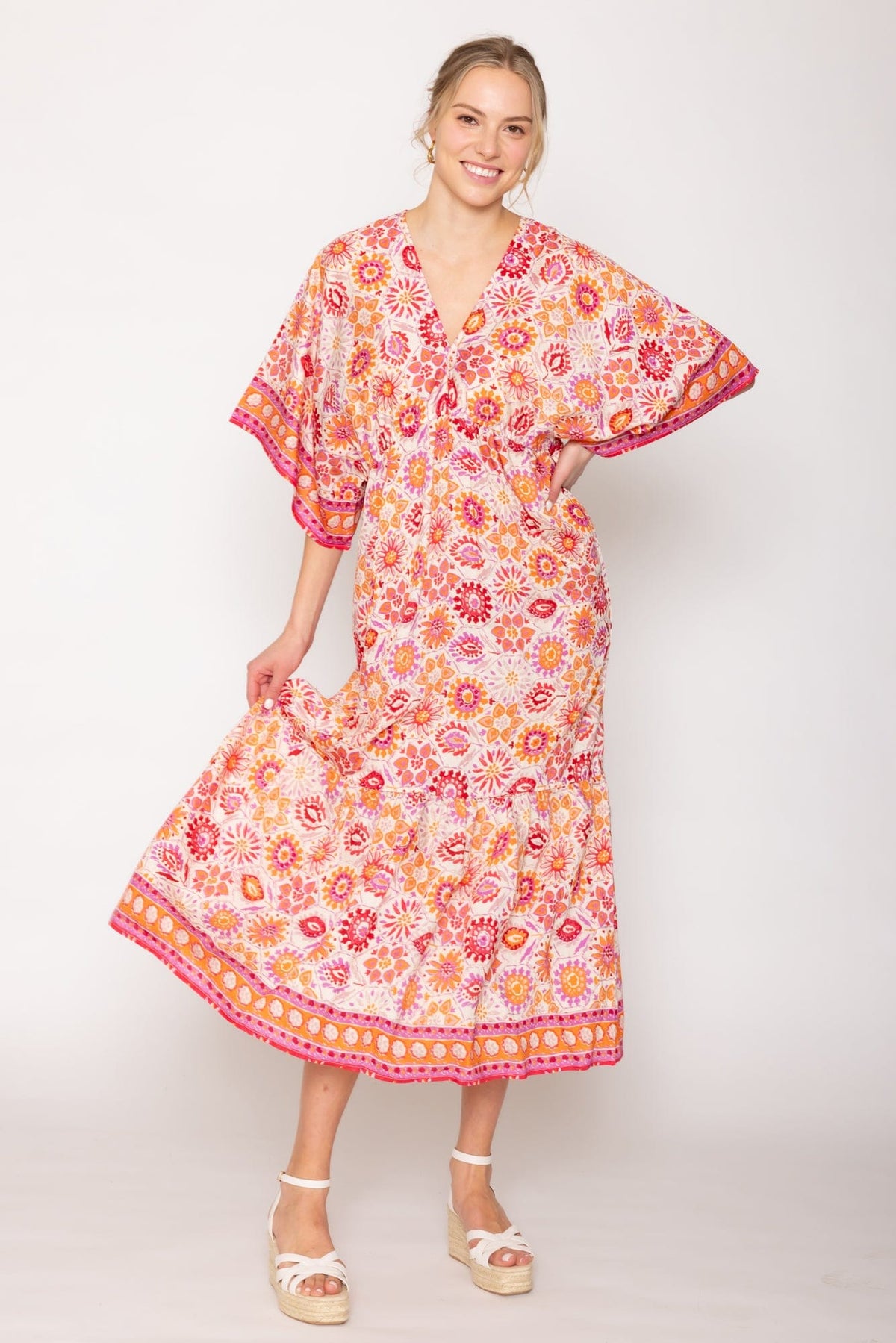 QLD510121 Floral Long Dress - MiMi Wholesale