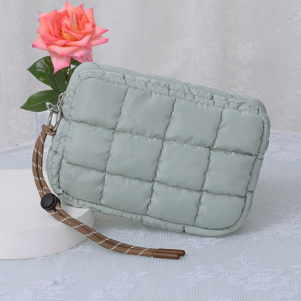 QP008 Nylon Quilted Puffer Clutch/Pouch