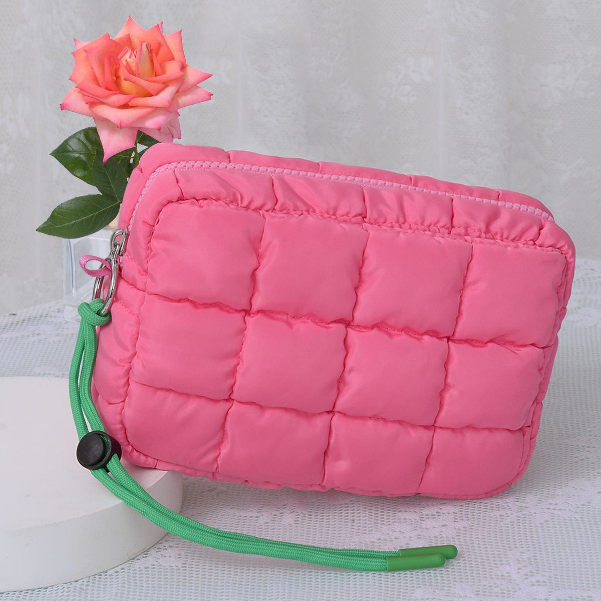 QP008 Nylon Quilted Puffer Clutch/Pouch - MiMi Wholesale