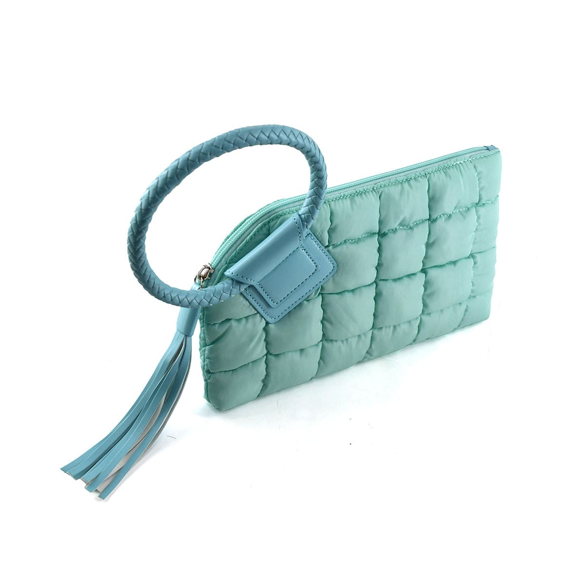 QP204 Quilted Puffer Wristlet/Clutch With Tassel - MiMi Wholesale