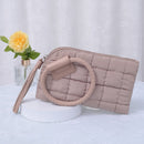QP204 Quilted Puffer Wristlet/Clutch With Tassel - MiMi Wholesale