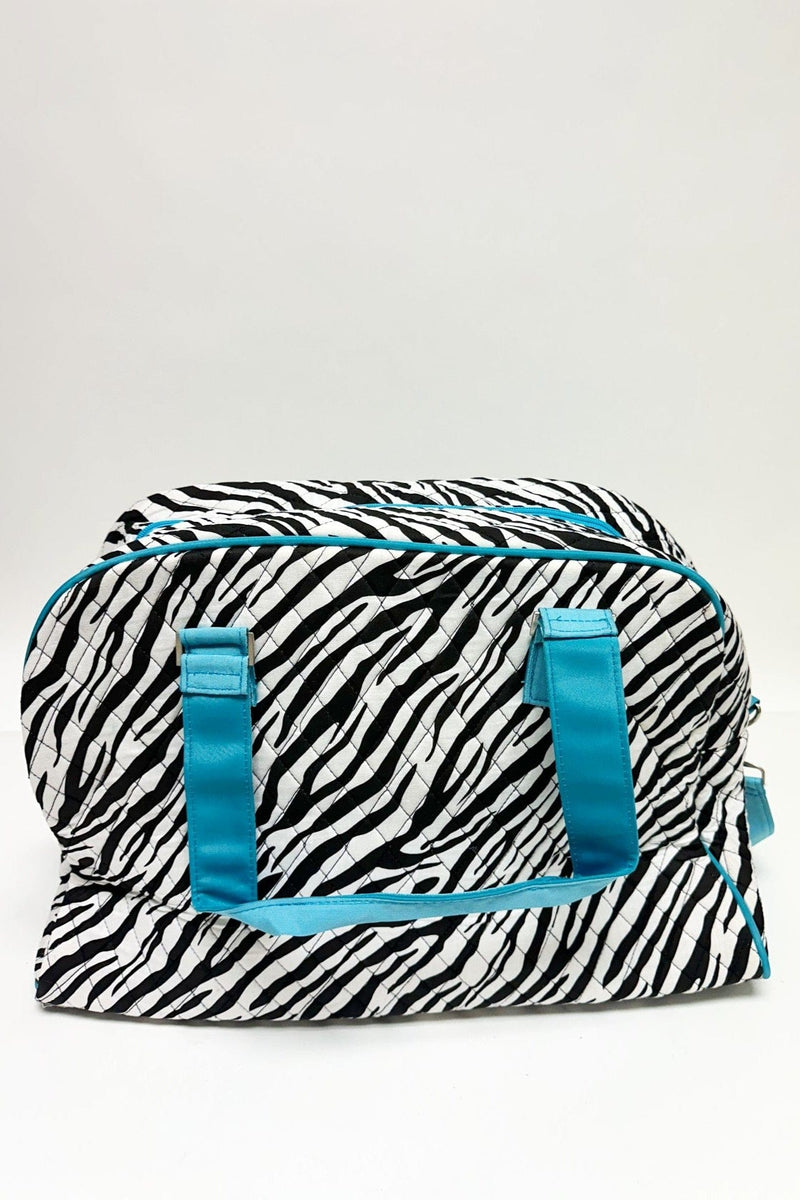 QZB2731 Zebra Print Quilted Duffel Bag - MiMi Wholesale